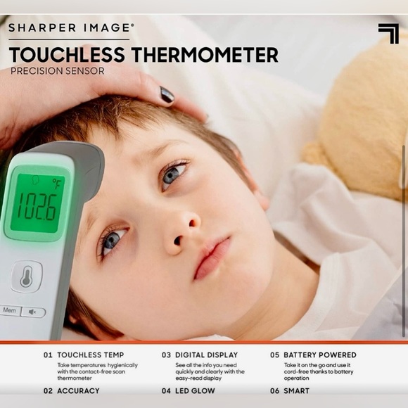 TOUCHLESS THERMOMETER by SHARPER IMAGE NWT - Picture 2 of 10